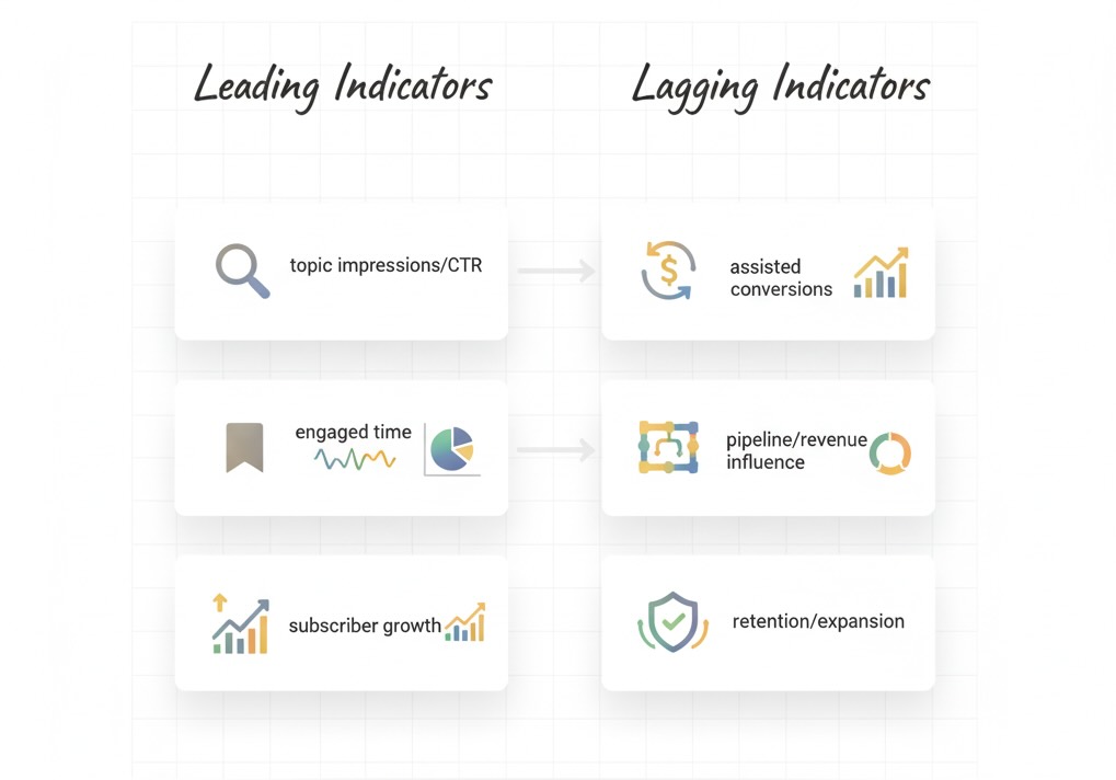 Infographic: Leading and Lagging Content Metrics
