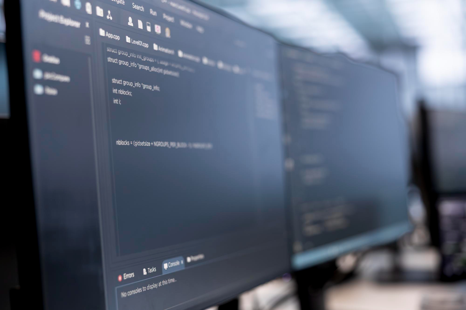 JavaScript SEO code rendering concept on developer monitor